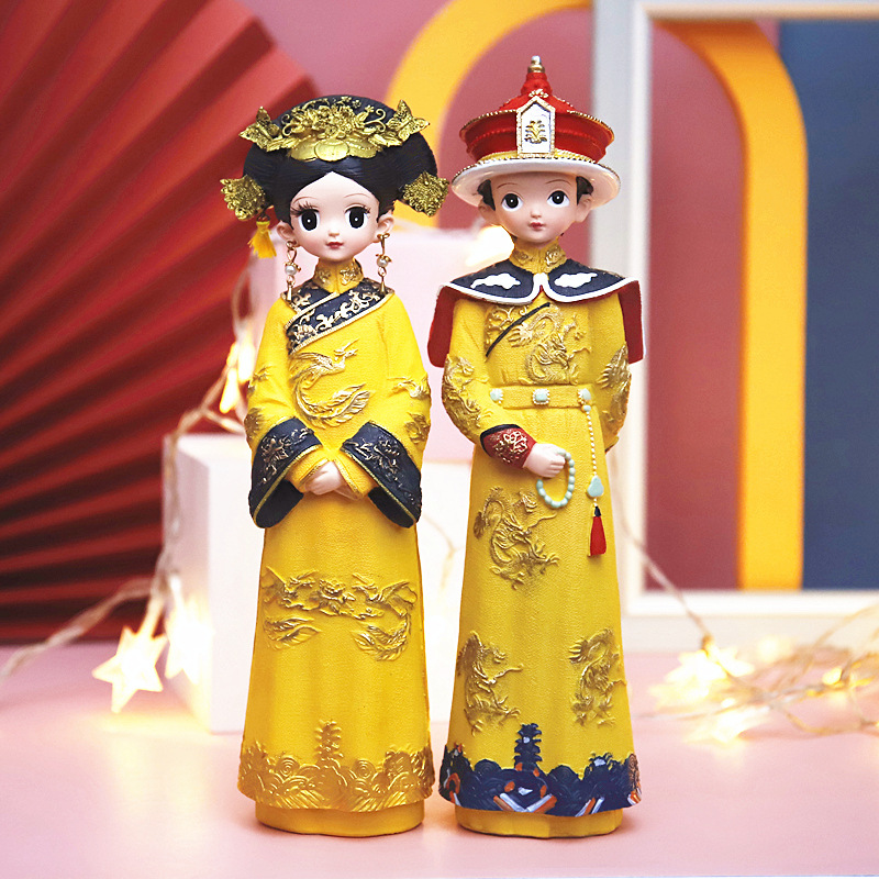 Court Han Chinese Clothing Style Resin Girl Decoration Doll Girlfriend Gifts Antique Doll Chinese Style I Am Grid Series