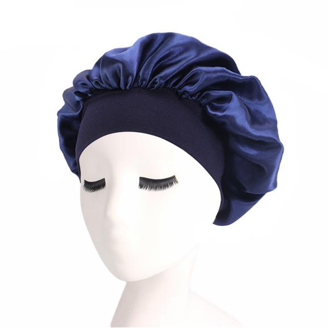 Newly Women 39s Satin Solid Sleeping Hat Night Sleep Cap Hair Care Bonnet Nightcap For Women