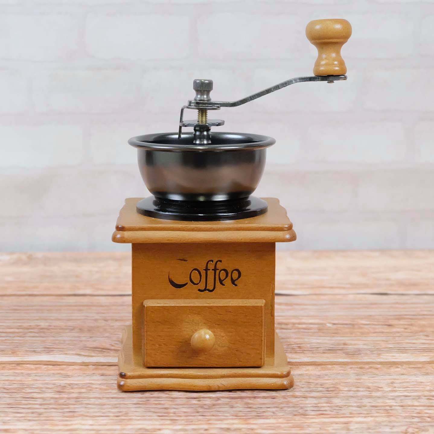 Gion - เครื่องบดเมล็ดกาแฟ เครื่องบดกาแฟ Coffee Grinder แบบมือหมุน สแตนเลส (กล่องไม้คลาสสิค)