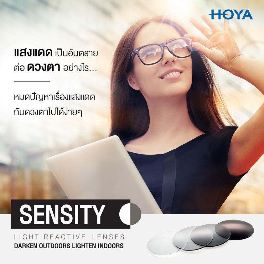 Your Lens | HOYA 1.6 NULUX CLASSIC VG SENSITY - เลนส์สายตา เปลี่ยนสี ( Stock Lens )