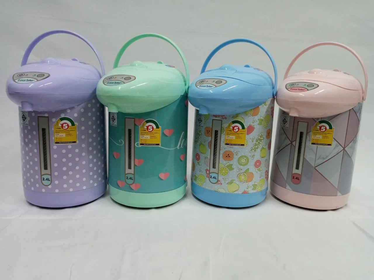LOVESTAR กระติกน้ำร้อน กาต้มน้ำไฟฟ้า 2.4ลิตร Lovestar รุ่น TB-400A คละลาย (สีฟ้า สีชมพู สีเขียว)