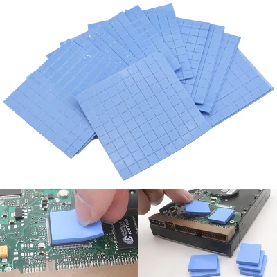 100Pcs 10x10x0.5mm Thermal Pad GPU CPU Heatsink Cooling Conductive Silicone Pad