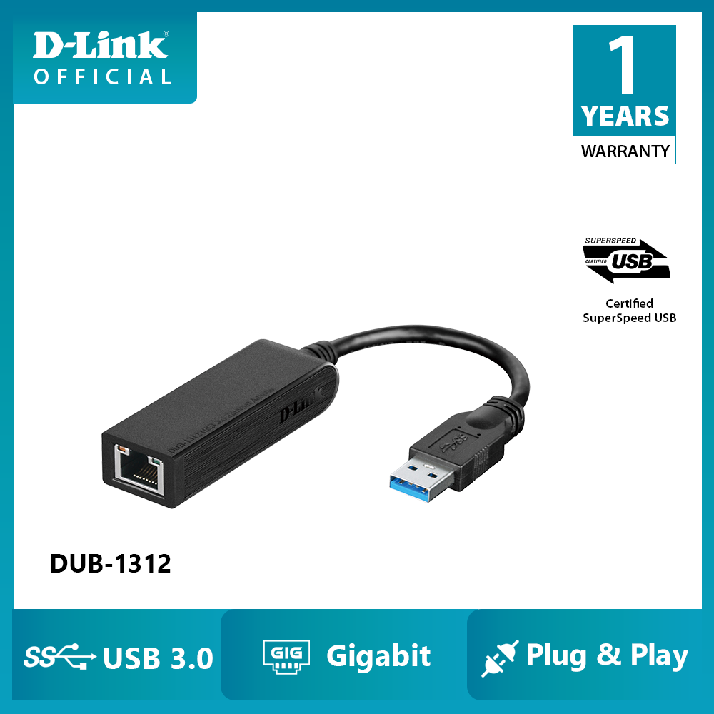 D-Link DUB-1312 USB 3.0 to 1-port Gigabit Ethernet Adapter