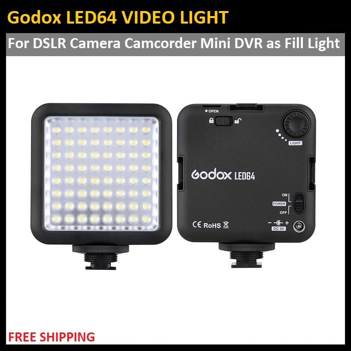 Qcase - Godox LED64 ไฟวิดีโอ 64 ไฟ LED สำหรับ DSLR (จัดส่งจากไทย//จัดส่งฟรี)