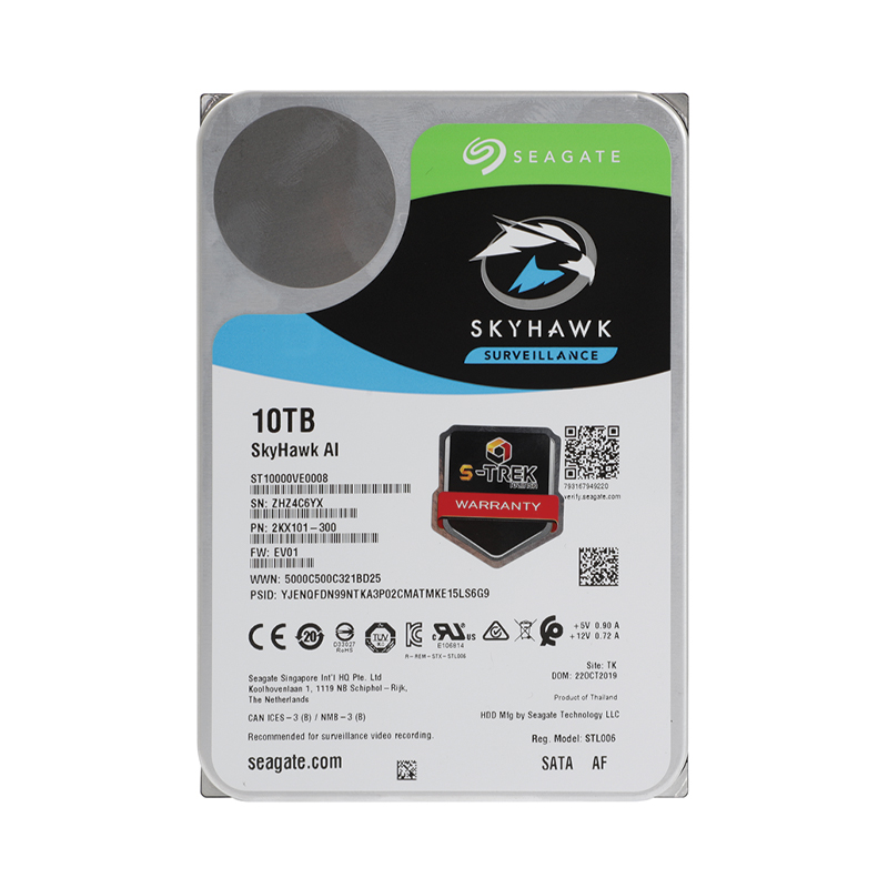 10 TB HDD CCTV Seagate SKYHAWK AI (7200RPM, 256MB, SATA-3 ...