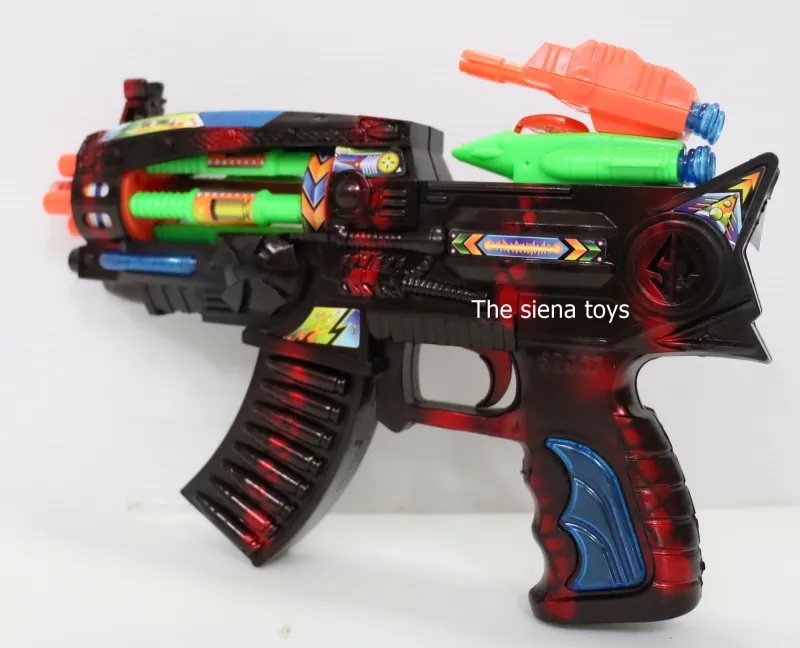 ภาพสินค้าปืนเด็กเล่นใส่ถ่าน มีเพลง มีไฟ มีคลิปรีวิวสินค้า(สินค้าถ่ายจากของจริง100% / เชคสินค้าก่อนส่งทุกชิ้น ) จากร้าน The siena toys บน Lazada ภาพที่ 1