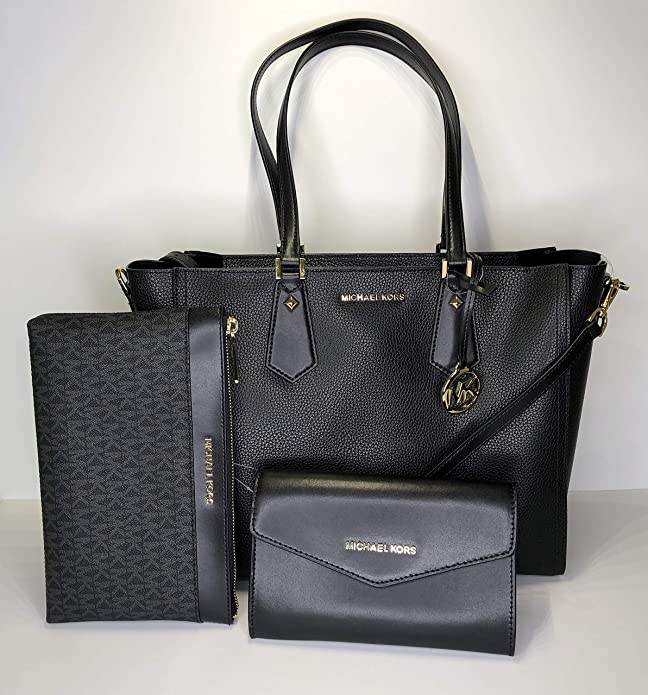 Buy MICHAEL Michael Kors Kimberly Large Bonded 3 in 1 Tote Bisque Crossbody  Clutch bundle at