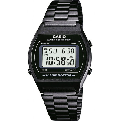 Casio Digital นาฬิกาข้อมือ สีดำ สายสแตนเลส รุ่น B640WB ของแท้ ประกัน CMG