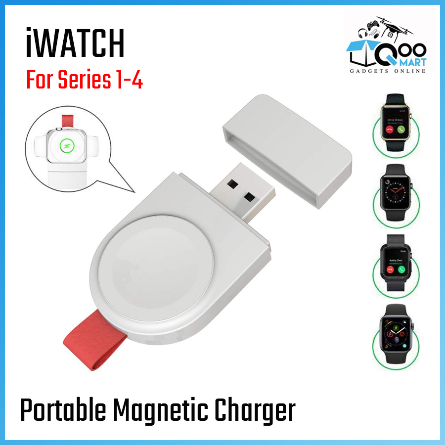 iWatch Portable Magnetic Charger แท่นชาร์จนาฬิกาแบบ USB ขนาดพกพา สำหรับ A-Watch Series 1-4 # Qoomart