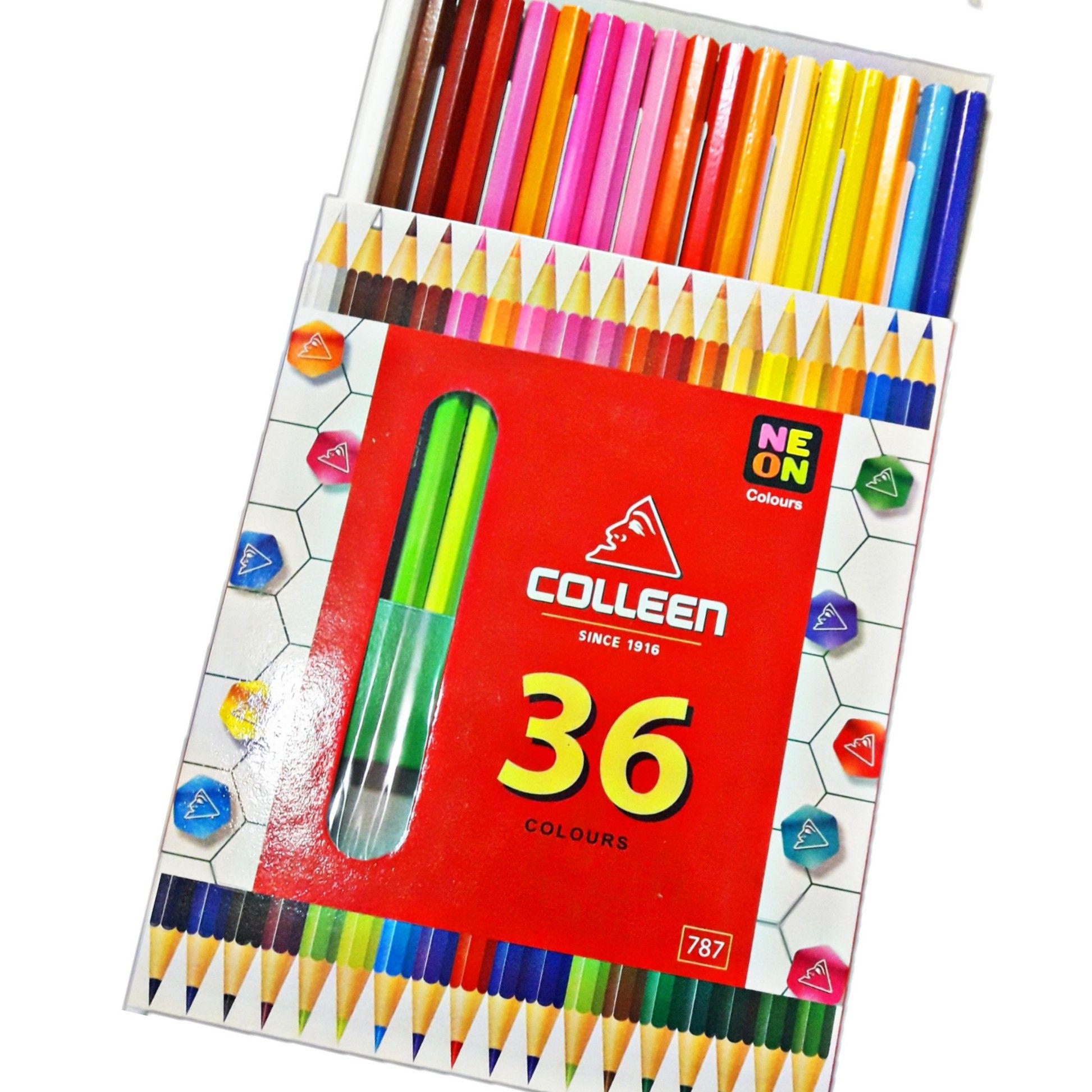 COLLEEN ดินสอสีไม้คอลลีน 36 สี 18 แท่ง มีสี NEON