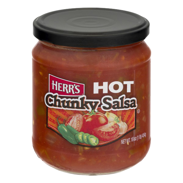 Herr's Dip Sauce Hot Salsa 454g ซัลซ่า ดิป ซอส รสเผ็ดมาก ตราเฮอร์ส ขนาด 454 กรัม (3941)