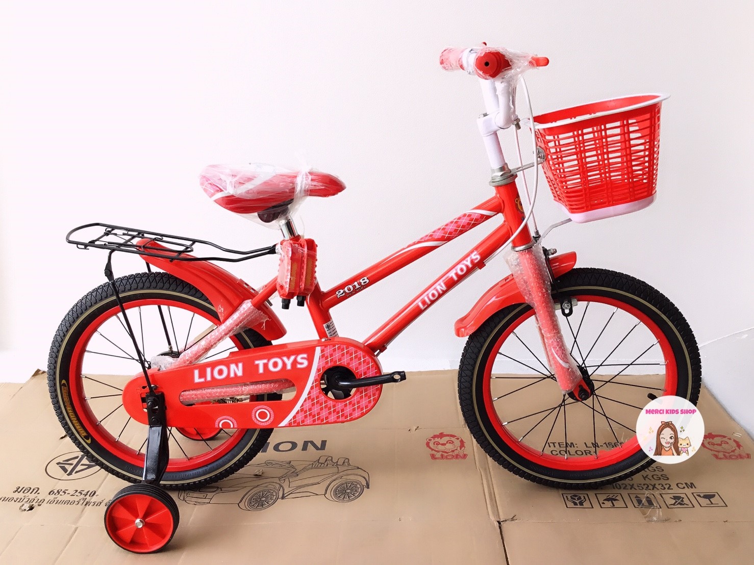 🔥โปรแรงพร้อมส่ง จักรยานเด็ก 16นิ้ว มีตระกร้าหน้า มีท้าย รถจักรยานเด็ก รุ่น LNB-1777