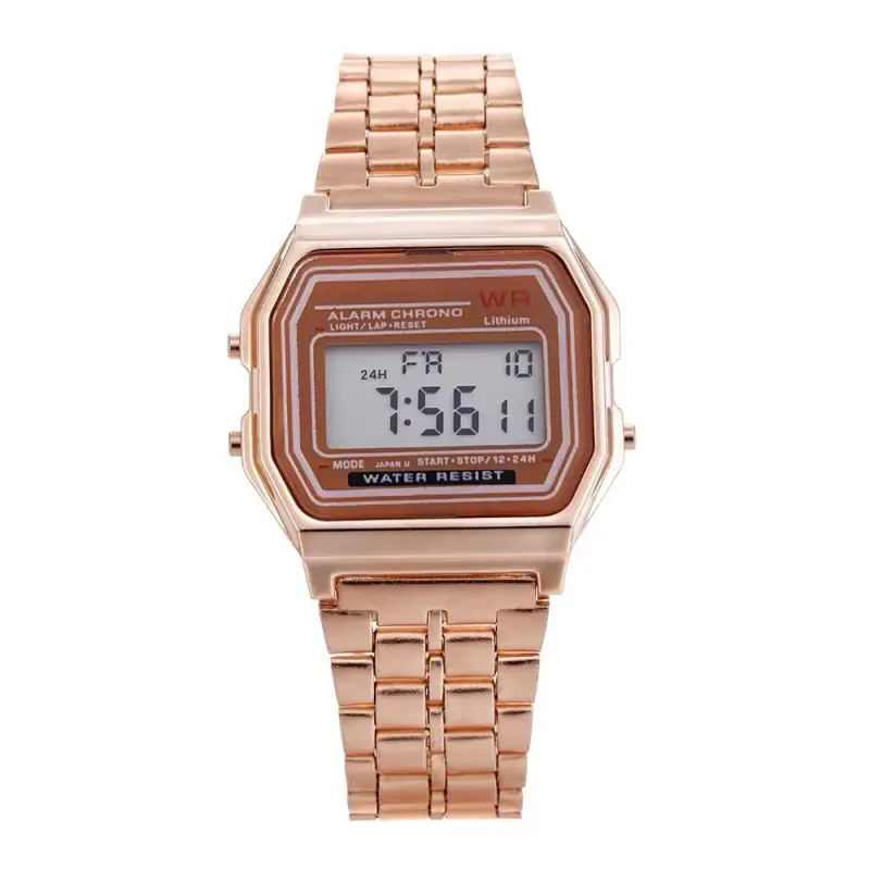 ภาพสินค้าLED ดิจิตอลกันน้ำควอตซ์นาฬิกาข้อมือนาฬิกาข้อมือสีทองผู้หญิงผู้ชาย จากร้าน Watch-TOP1 บน Lazada ภาพที่ 7