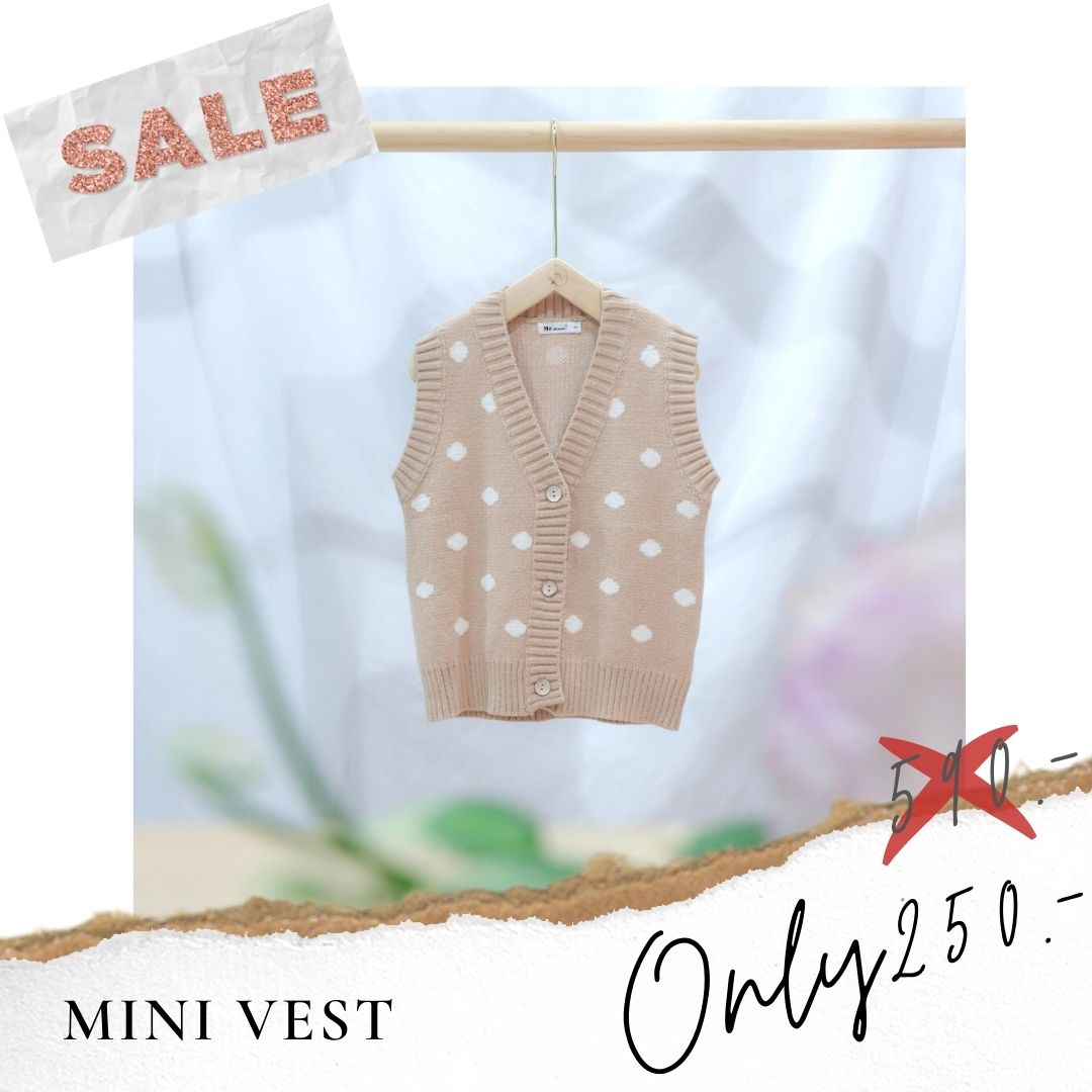 [mini.me] Mini Vest เสื้อกั๊กเด็ก ไหมพรมทอแน่น ลายจุดสุดน่ารัก