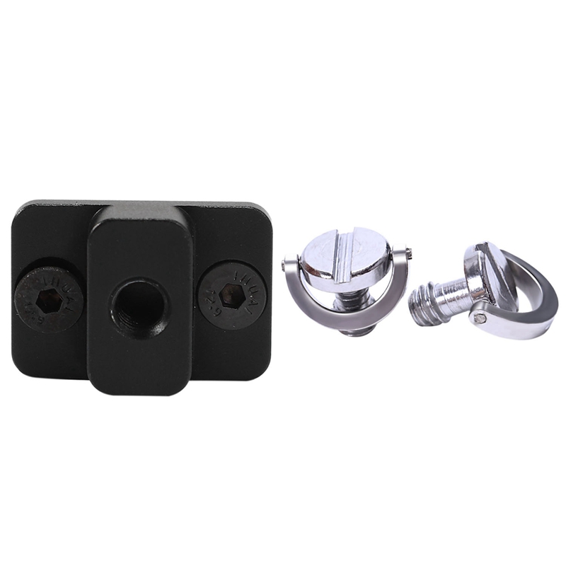 1 Set Video Monitor Mounting Plate & 2 Pcs Quick Release Camera Fixing Screw D-Ring Screws 1/4 Inch