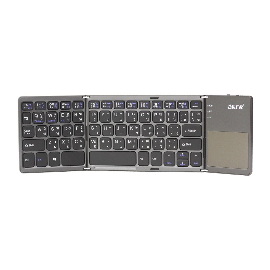 Oker BT-033 Keyboard Bluetooth (คีบอร์ดพับได้มี Touch Pad) ของแท้100-(สินค้ามีพร้อมส่ง)