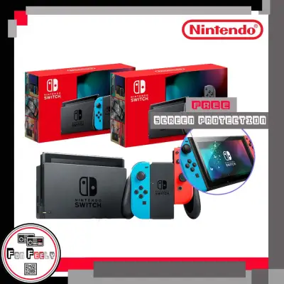 เครื่อง Nintendo Switch รุ่นใหม่!!! แบตอึด แถมฟรี!! กันรอยหน้าจอ สี Neon สี Grey (Nintendo Switch Console)