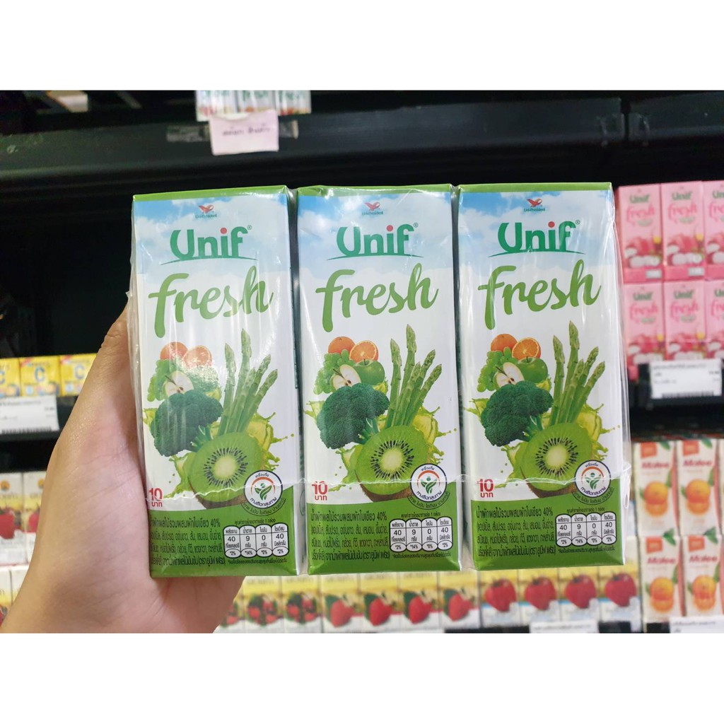 ?UNIF ยูนีฟ เขียวผักผลไม้รวม น้ำผลไม้ ขนาด 180มล.3กล่อง/แพ็ค ยูนีฟ ยูนิพ ยูนิบ
