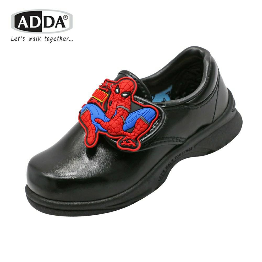 รองเท้านักเรียนเด็กผู้ชาย รองเท้าหนังสีดำ ลายสไปเดอร์แมน Spider Man ใส่สบาย สบายเท้า สินค้าแท้ รุ่น ADDA 41A11 Size25-33