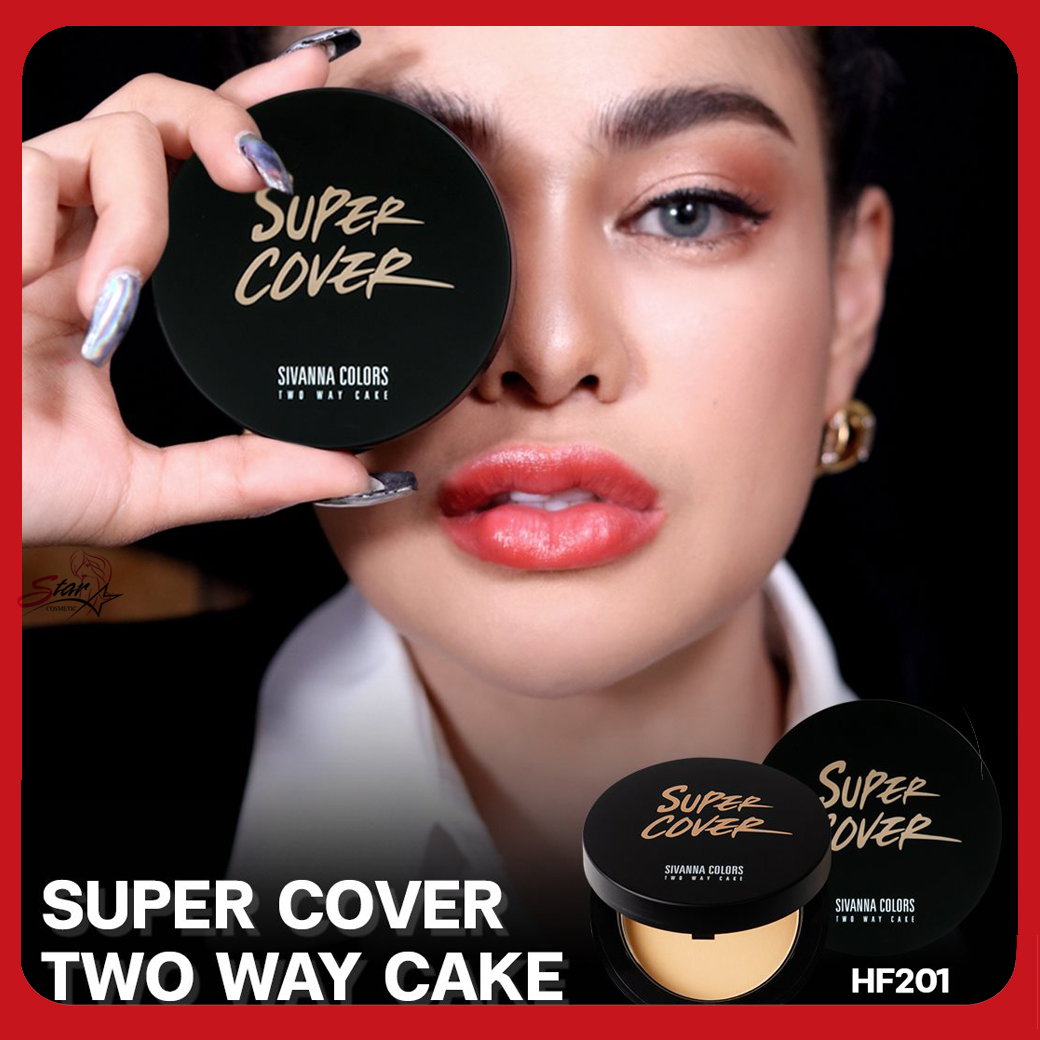 Sivanna Colors Super Cover Two Way Cake แป้งพัฟหน้าเด้ง กันน้ำ กันเหงื่อ ขนาด 10 กรัม HF 201