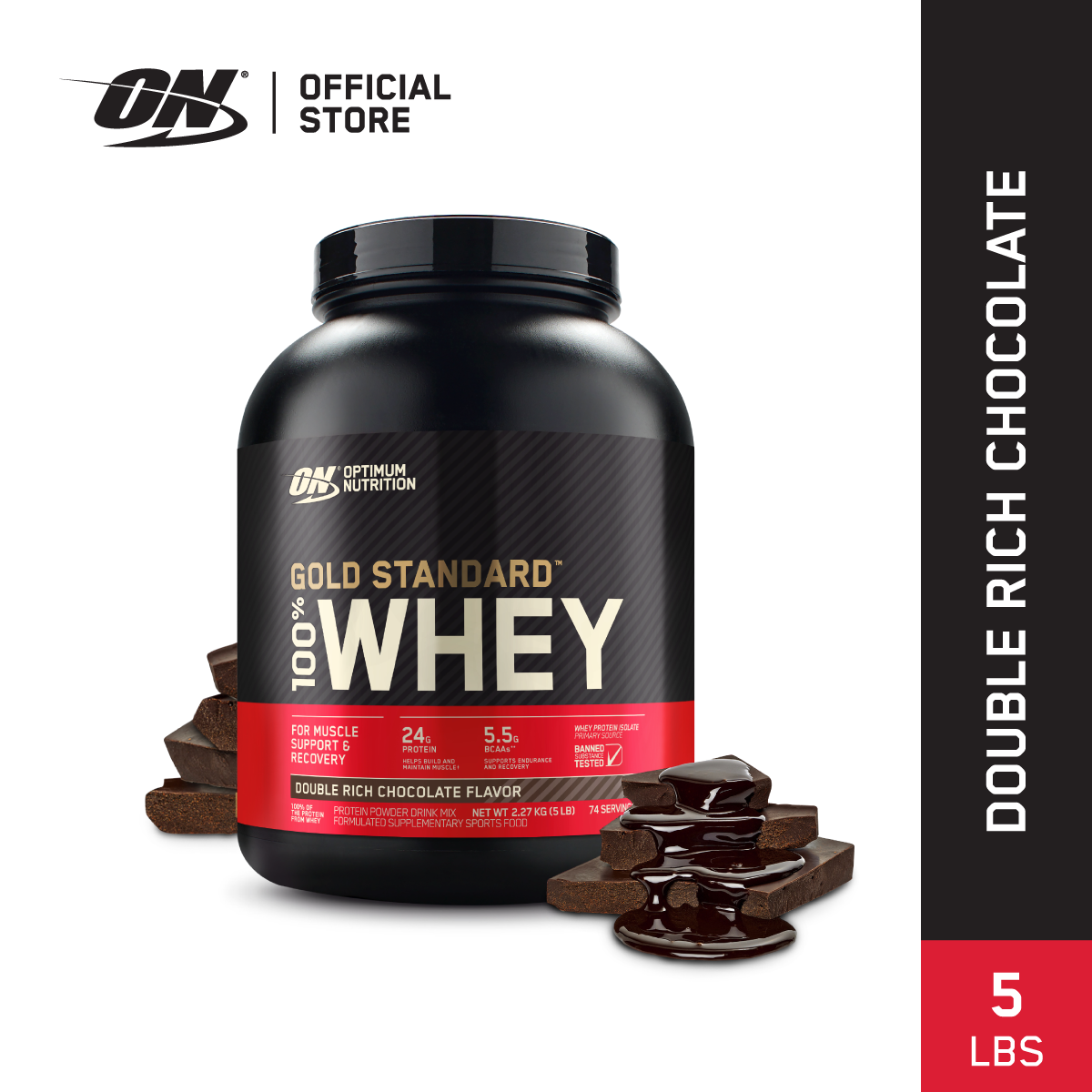 Optimum Nutrition Whey Protein Gold Standard 5LB - เวย์โปรตีน เหมาะสำหรับผู้ที่อยากเพิ่มกล้ามเนื้อ