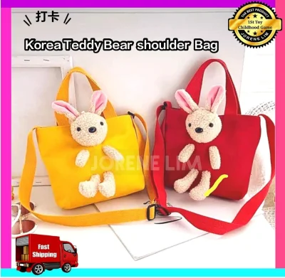 Korea Kids Teddy Bear Shoulder BAg Crossbody Bag Sling Bag For Mother-Daughter Sling Bag ready stock fast ship