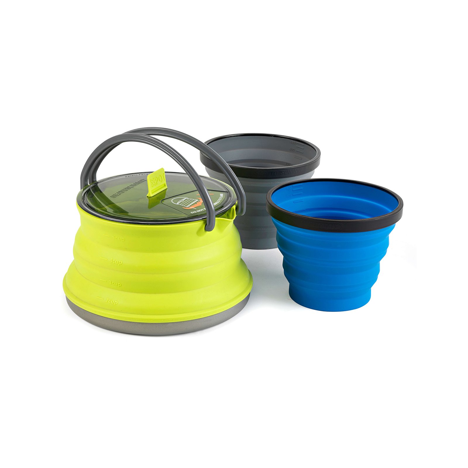Sea To Summit X-Set 21 3 Pièces - Batterie De Cuisine Pliable Compacte Pour Camping Et Randonnée (X-Pot 1.4L, Bol, Mug)