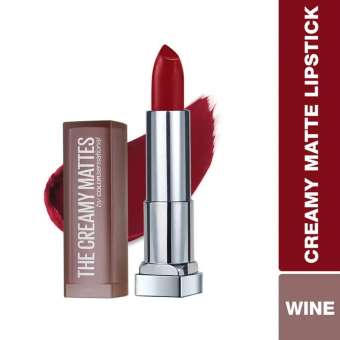 Maybelline matte lipstick The Creamy Mattes by Colorsensational #695 Divine Wine，เมย์เบลลีน นิวยอร์ก ลิปสติก เดอะ ครีมมี่ แมท บาย คัลเลอร์เซนเซชั่นแนล ลิปสติกเนื้อแมท 3.9 กรัม ，(ลิปสติกกันน้ำ,เครื่องสำอาง,ลิปสติก,ลิป,ลิปแมท)