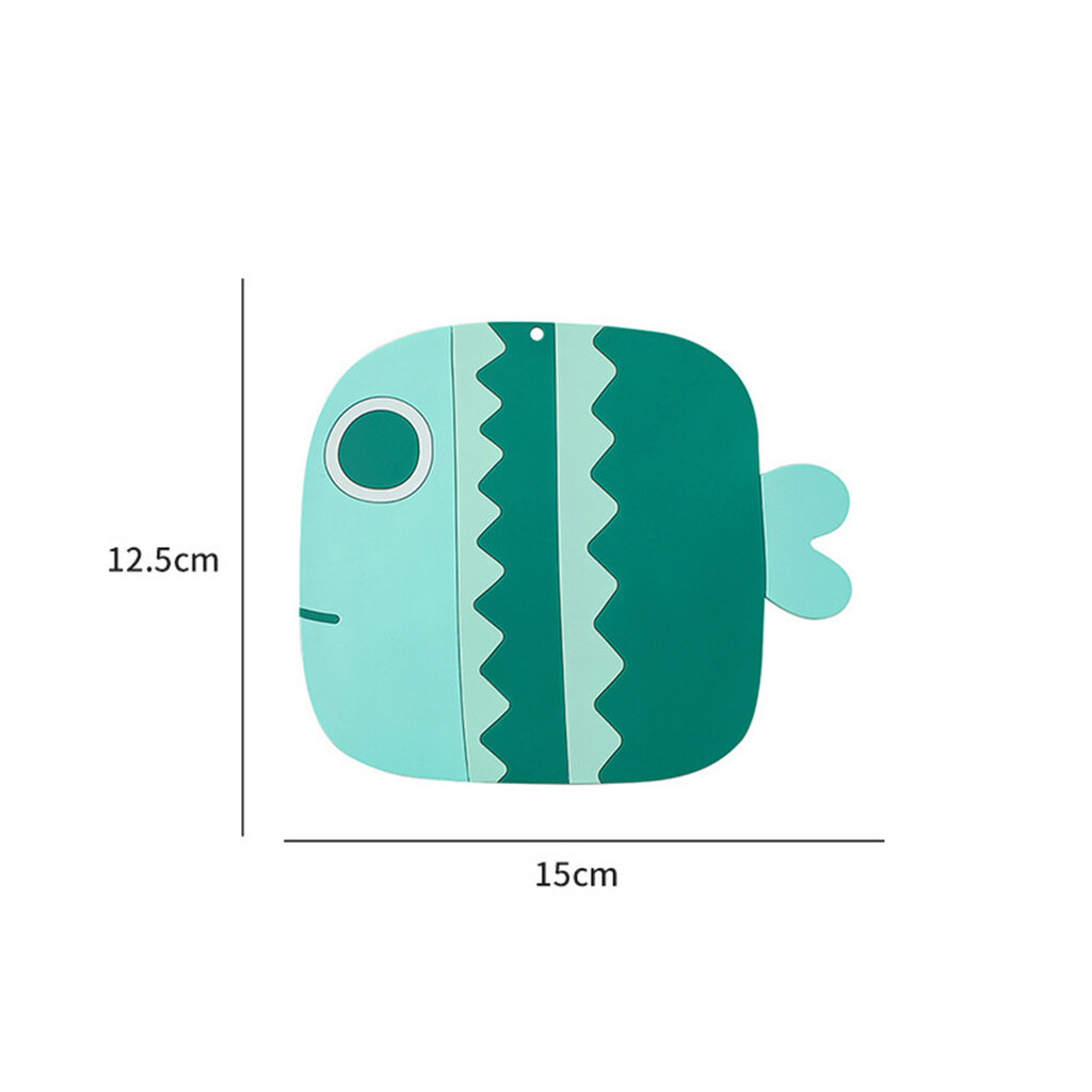 แผ่นรองกันความร้อน ซิลิโคน มีหลายรุ่น หลายขนาด รองแก้ว/รองหม้อ กันลื่น รองหรือจับของร้อนได้ ลายการ์ตูนน่ารัก สี ปลาริ้ว(15cm)เขียว สี ปลาริ้ว(15cm)เขียว