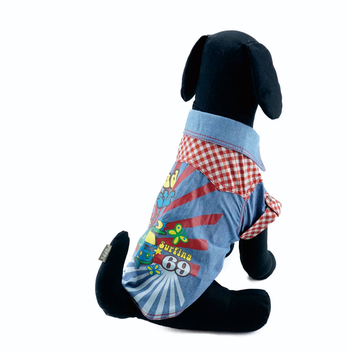Puppe’ เสื้อเชิ๊ต PAX082 สำหรับสุนัขและแมว สีฟ้า
