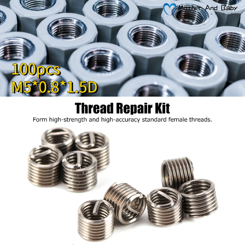 100pcs Thread Repair Insert Kit 304 สแตนเลสสตีลความแข็งแรงสูงซ่อม