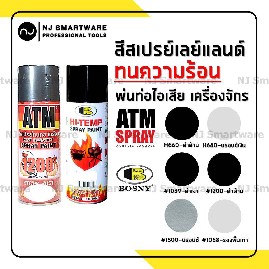 สีสเปรย์ทนความร้อน 600 องศา (สีดำด้าน) เบอร์ H51 Heat Resistant Flat