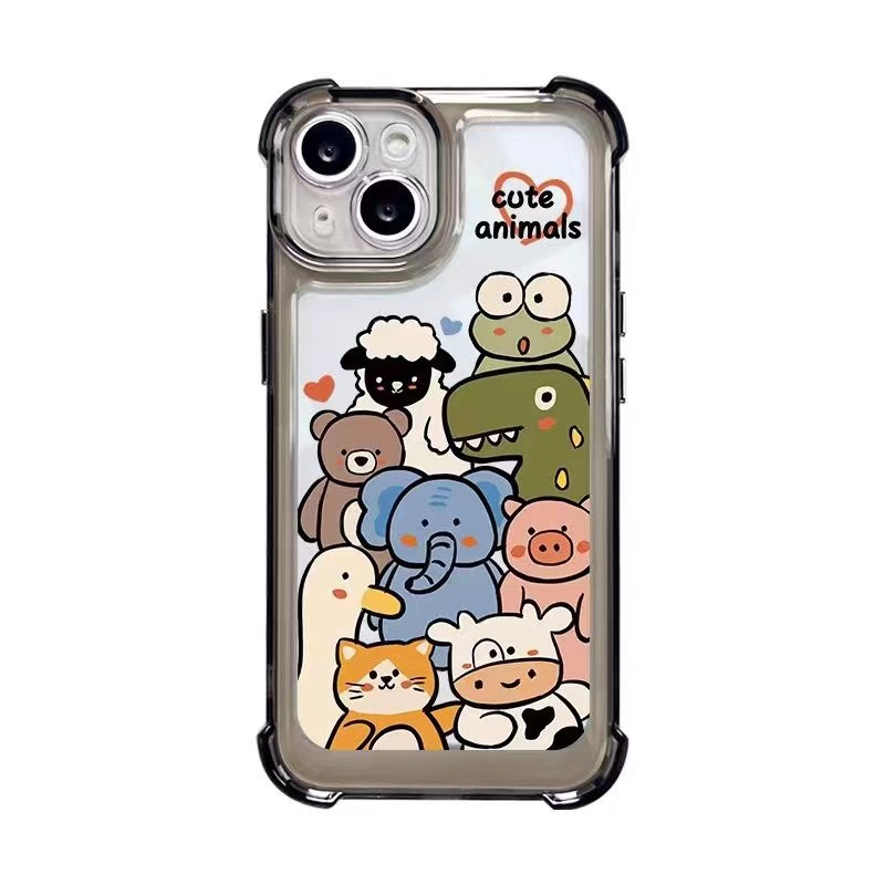 Ốp Điện Thoại Silicon TPU Mềm Trong Suốt Chống Sốc Chống Vỡ In Họa Tiết Dễ Thương Cho IPhone 14 12 13 11 Pro XS Max XR X 8 7 Plus