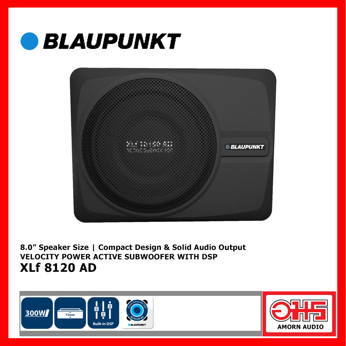 BLAUPUNKT XLf 8120 AD VELOCITY POWER ACTIVE SUBWOOFER WITH DSP ซับบ็อก 8 นิ้ว พร้อม DSP ในตัว