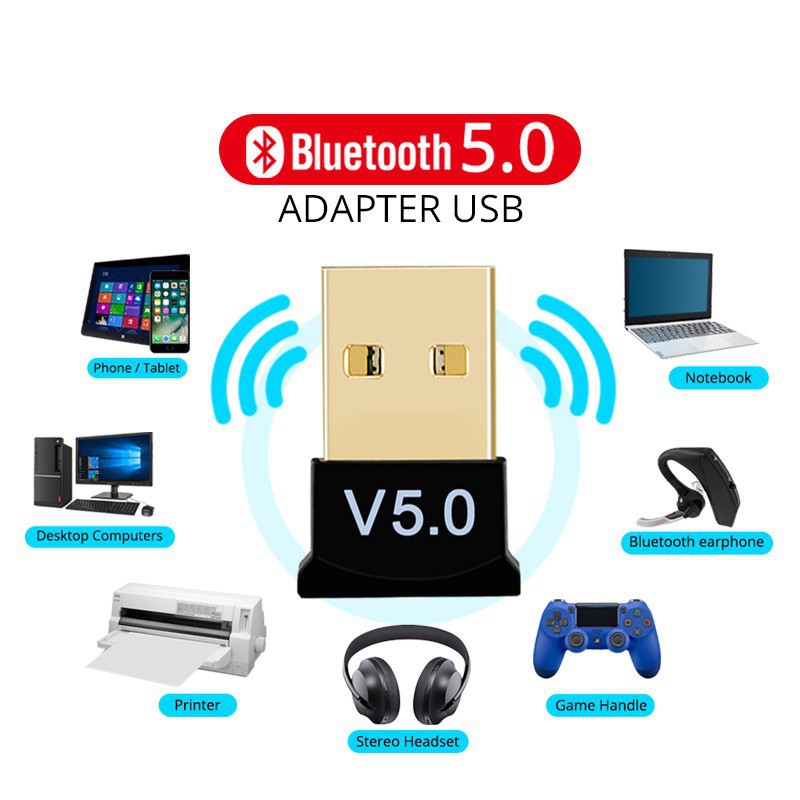 อแดปเตอร์บลูทูธ Bluetooth Adapter 5.0 USB - Desktop Computer