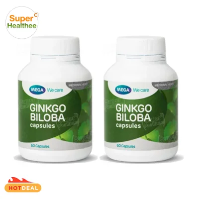 Mega We Care Ginkgo Biloba 40mg 2x60 Capsules ผลิตภัณฑ์เมก้า วีแคร์ จิงโก บิโลบา 40มก. 60แคปซูล (Best Deal)