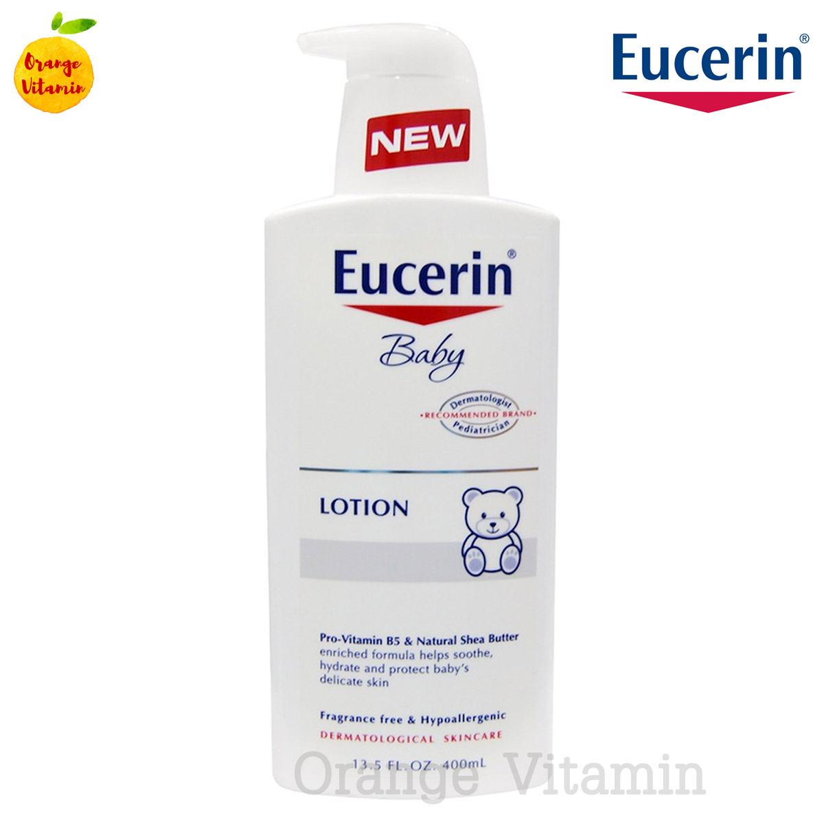 ยูเซอรีน โลชั่นทาผิว สำหรับเด็กและทารก Eucerin, Baby, Lotion, Fragrance Free, 13.5 fl oz (400 ml)