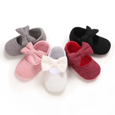 SDTRTJY 0-18 Months Baby Girls Spring Autumn Infant First walkers Toddler Soft Sole Shoes Bowknot Shoes Cotton Shoes