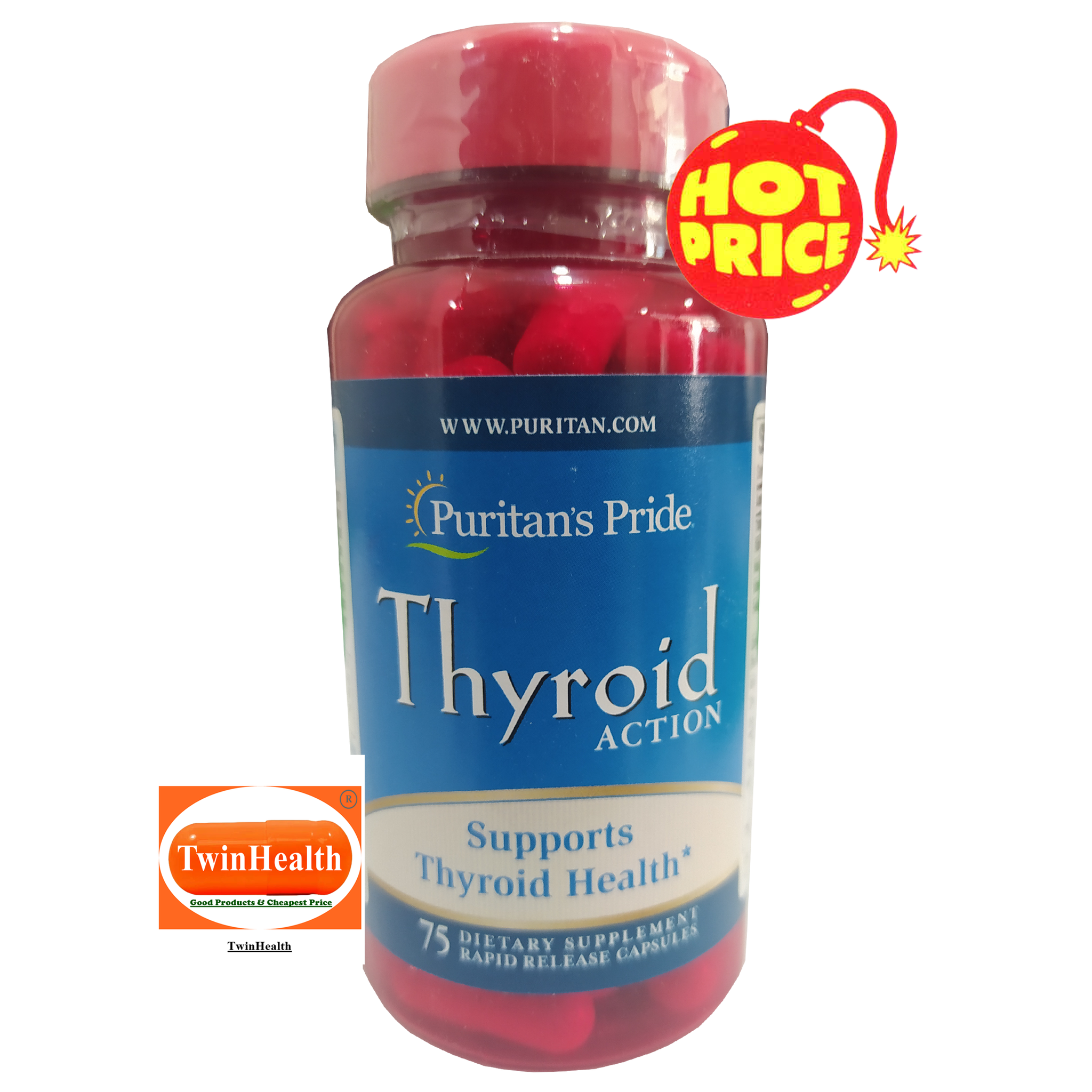 Puritan's Pride Thyroid Action / 75 Rapid Release Capsules