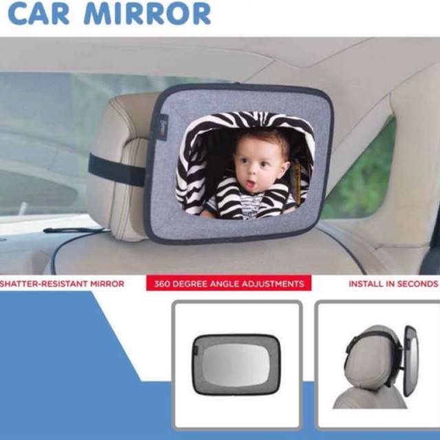 กระจกติดเบาะหลังสำหรับมองลูกน้อย BABY BACKSEAT CAR MIRROR 360 DEGREE