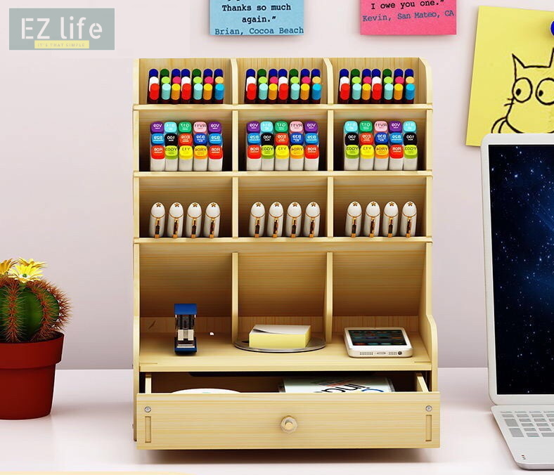 EZ DIY Marker Pencil Shelf Rack Organizer Desk Book Holde กล่องใส่ปากกา ชั้นใส่ปากกา คอนโด ปากกา ประหยัดพื้นที่