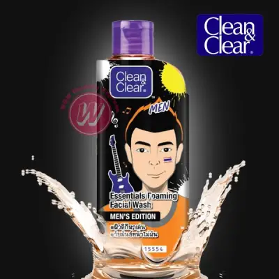 Clean clear foaming facial wash for men 100 ml คลีนแอนเคลียร์ โฟมล้างหน้าผู้ชาย โฟมคนเป็นสิว ผิวมัน ช่วยคุมมัน