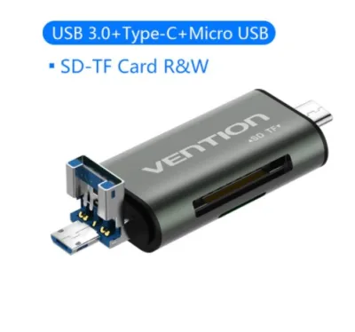 Vention Micro SD Card Reader Adapter Type C Micro USB SD Memory Card Adapter for MacBook Laptop USB 3.0 SD/TF OTG Card Reader