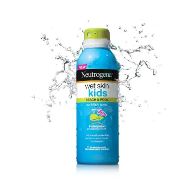สูตรอ่อนโยน!! Neutrogena Wet Skin Kids Beach & Pool Sunscreen Spray, SPF 70+ 5oz สเปรย์กันแดดสำหรับเด็ก กันน้ำนาน 80 นาที ครีมกันแดดสูตรอ่อนโยน สำหรับเด็ก ผิวแพ้ง่าย kids sun protect