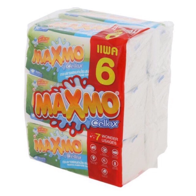 [พร้อมส่ง]Maxmo แม็กซ์โม่ อินเตอร์โฟล์ค กระดาษอเนกประสงค์ ขนาด 90แผ่น/ห่อ แพ็คละ6ห่อ