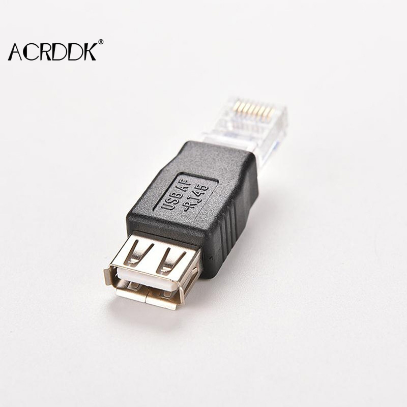 Computer To Router Rj45 2Pcs PC USB to RJ45 Female A to Ethernet Internet RJ45 Connector ...