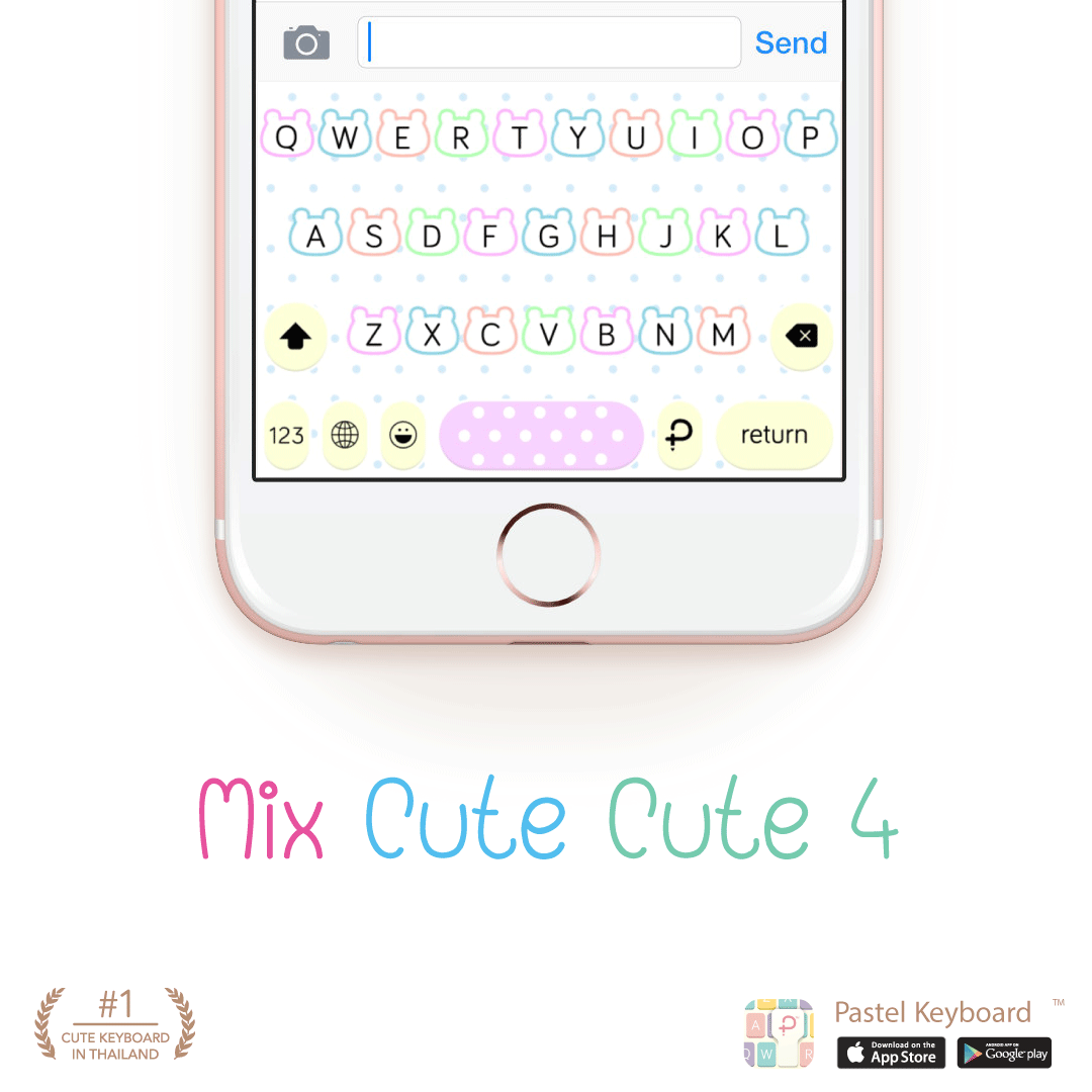 Mix Cute Cute 4 Keyboard Theme⎮(E-Voucher) for Pastel Keyboard App