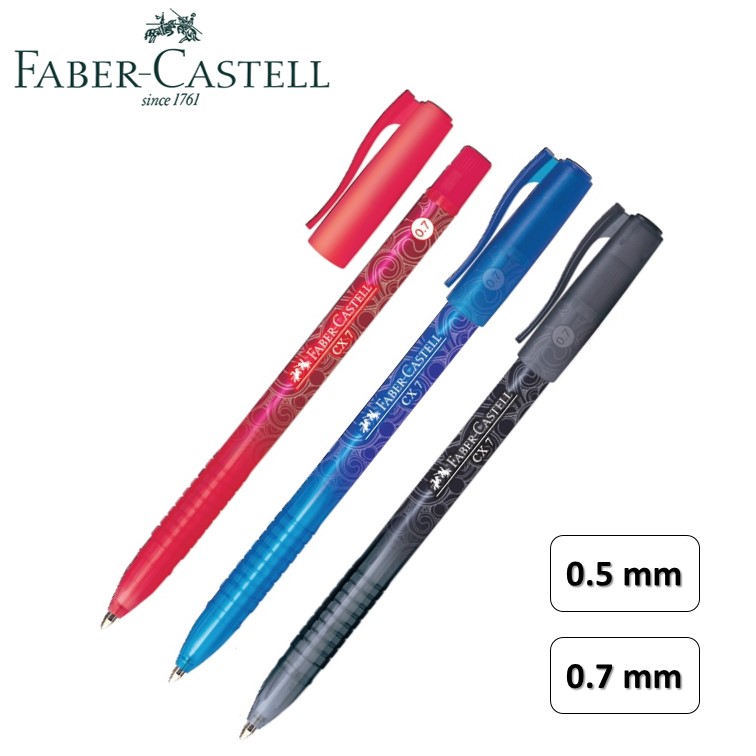 ปากกาลูกลื่น เฟเบอร์คาสเทลส์ Faber-castell รุ่น CX5 CX7 สีน้ำเงิน,ดำ,แดง (ฺBall point pen)