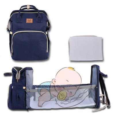 Baby Diaper Bag Folding Bed Lion King Multifunctional Portable Backpack Baby Bed Diaper Bags for Mom Changing Table Pad