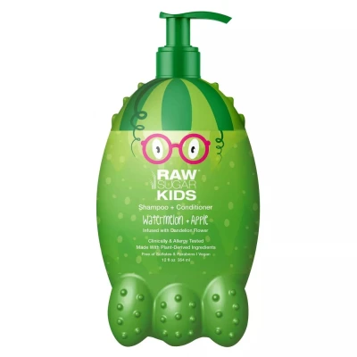 Raw Sugar Kids' 2-in-1 Watermelon + Apple Shampoo & Conditioner - 12 fl oz